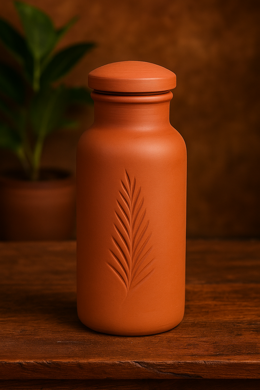 Nature's Coolness, in Your Hands | 100% Earthen Water Bottle (1 litter).