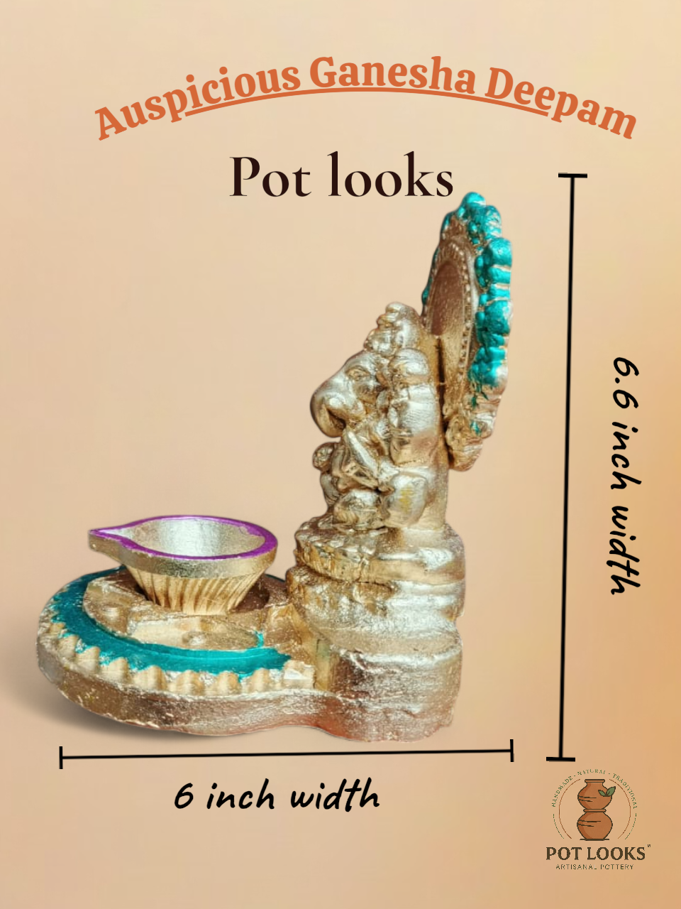 vinayagar (ganesha) deebam மங்கள விநாயகர் விளக்கு மண்பாண்டத் தீபம் - POT LOOKS™