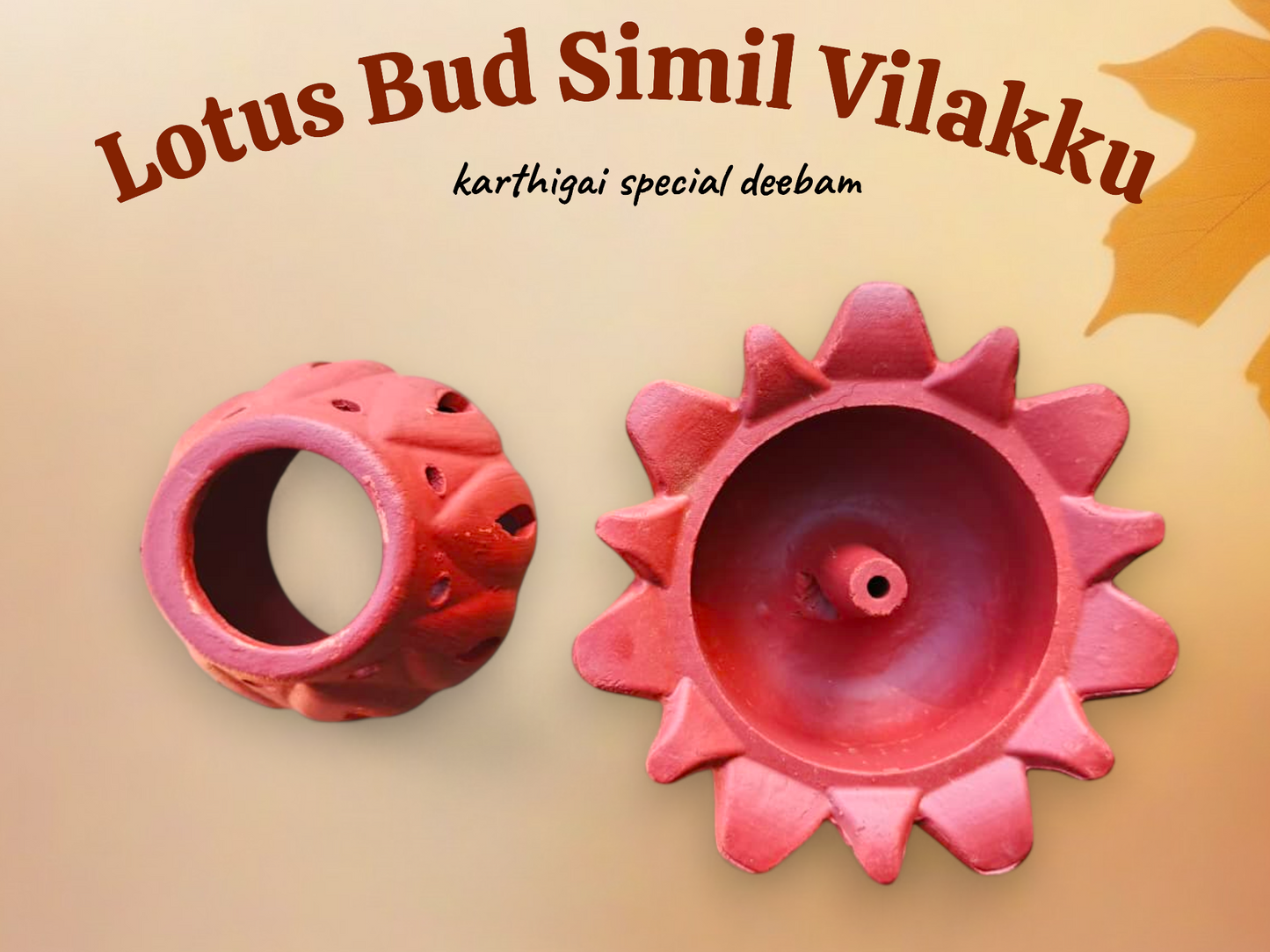 Lotus Bud Simil Vilakku| தாமரை மொட்டு சிமில் விளக்கு | Windproof Clay Lantern - POT LOOKS™