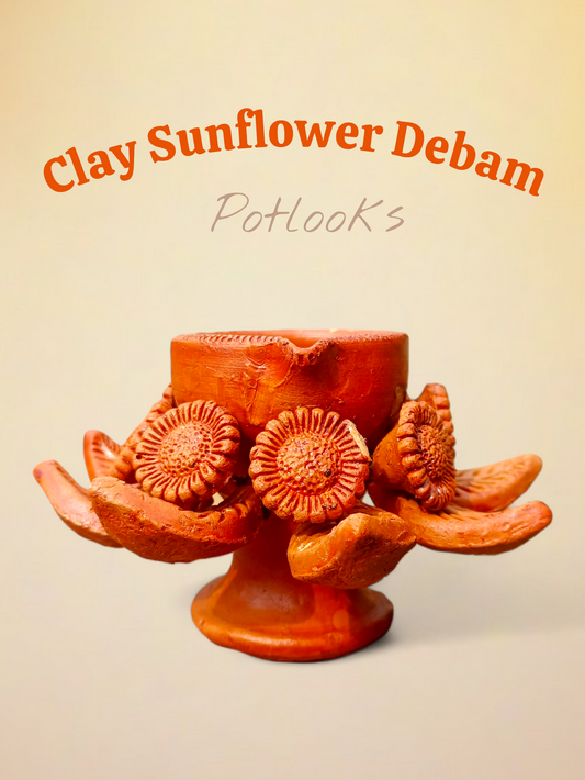 Clay Sunflower Deebam | மண்பாண்ட சூரியகாந்தி விளக்கு (surya kanthi velakku )