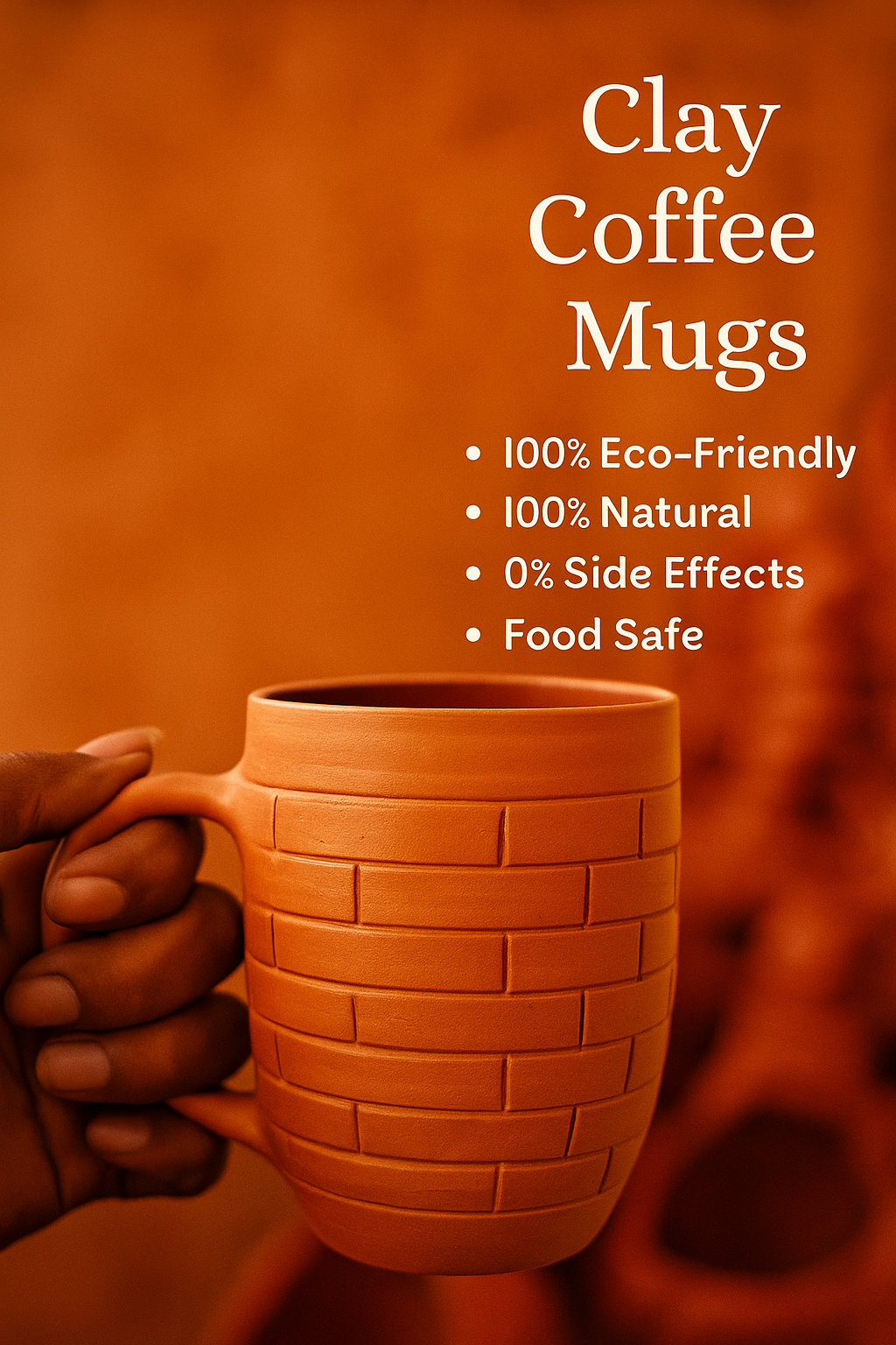 Traditional Clay Mug | Traditional Earthenware Mug (250ml)