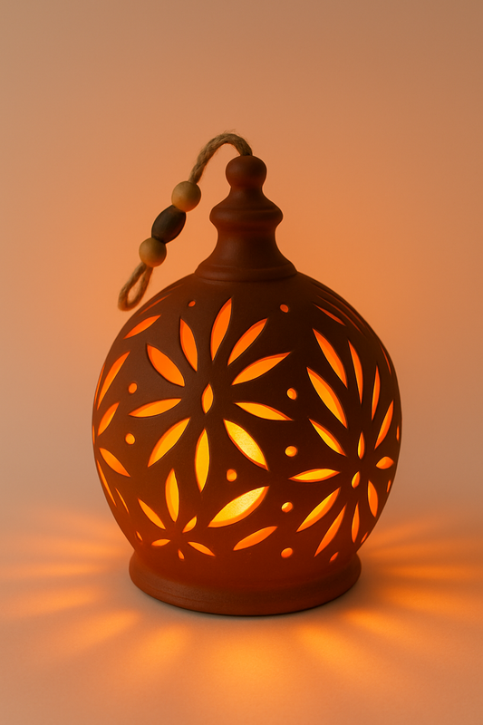 A Dance of Shadows in Your Room | The Handcrafted Terracotta Lantern