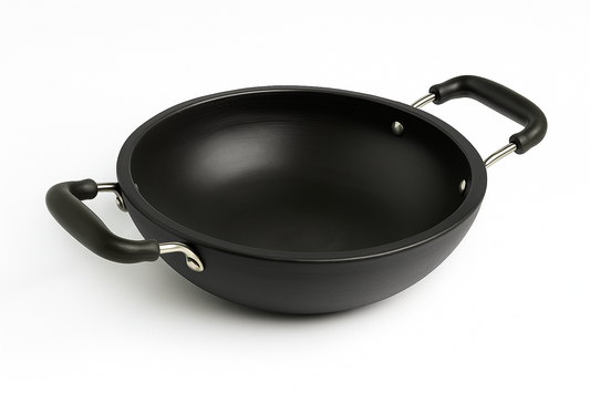 Grandma's Secret Recipe, in Your Kitchen | Traditional Earthen black Kadai with Dual Handles| karupu maan kadai