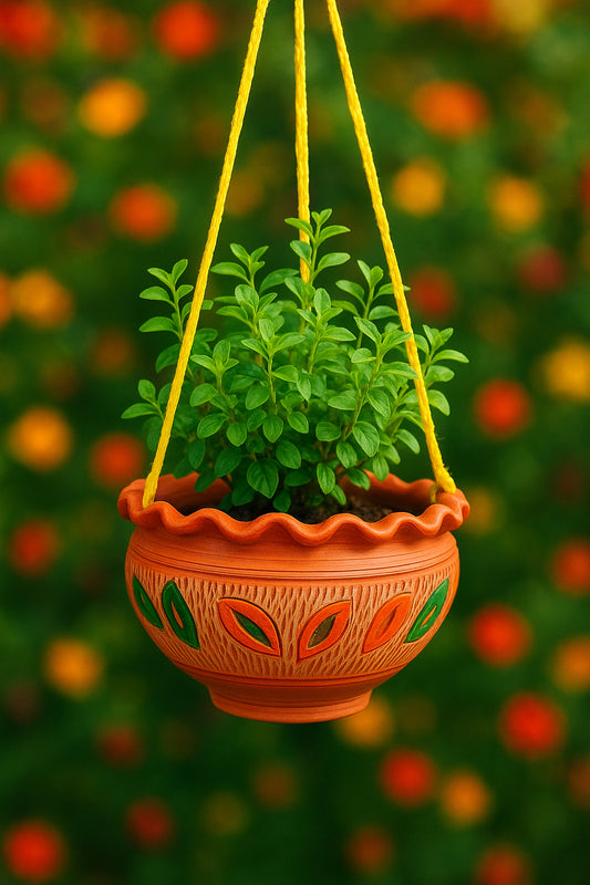 Terracotta Hanging Planter | பாரம்பரிய மண்பாண்டத் தொங்கும் தொட்டி