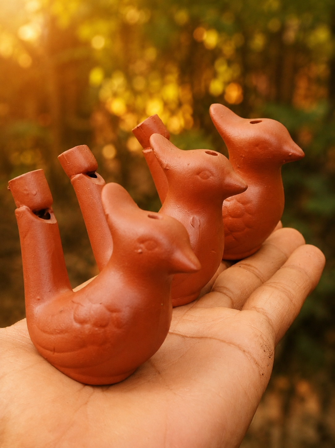 Traditional Handmade Clay Bird Water Whistle| 3 set combo | பாரம்பரிய மண் குருவி விசில் Toy