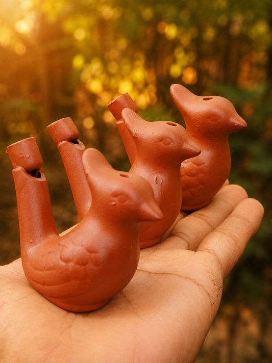 Traditional Handmade Clay Bird Water Whistle| 3 set combo | பாரம்பரிய மண் குருவி விசில் Toy