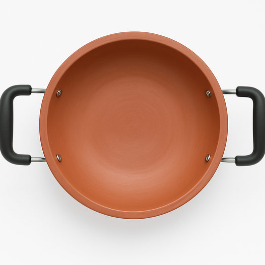Grandma's Secret Recipe, in Your Kitchen | Traditional Earthen Kadai with Dual Handles