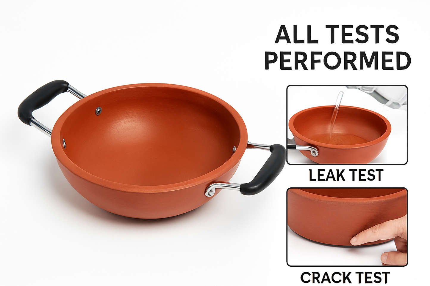 Grandma's Secret Recipe, in Your Kitchen | Traditional Earthen Kadai with Dual Handles