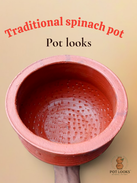 Traditional spinach pot |பாரம்பரிய கீரை கடையும் சட்டி| Keerai Kadaiyum Man Satti (Masiyal Pot) - POT LOOKS™