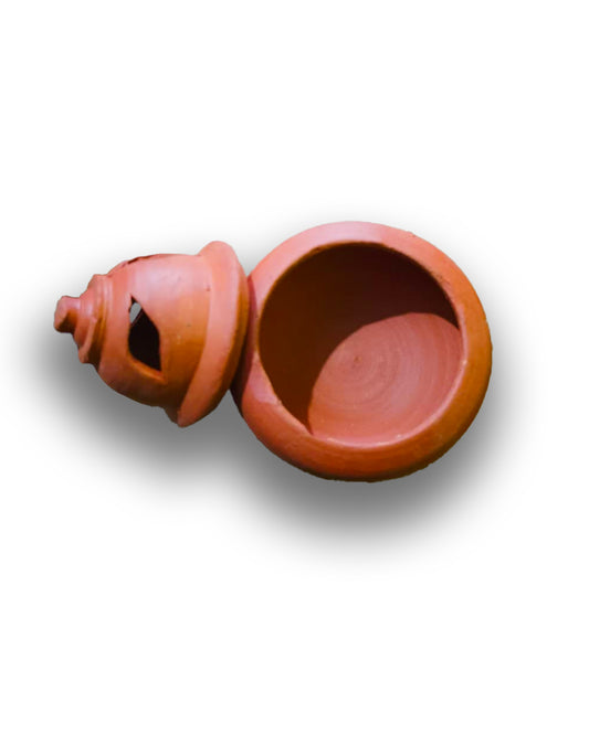 Handcrafted Earthenware Sambrani Stand | Lotus Design