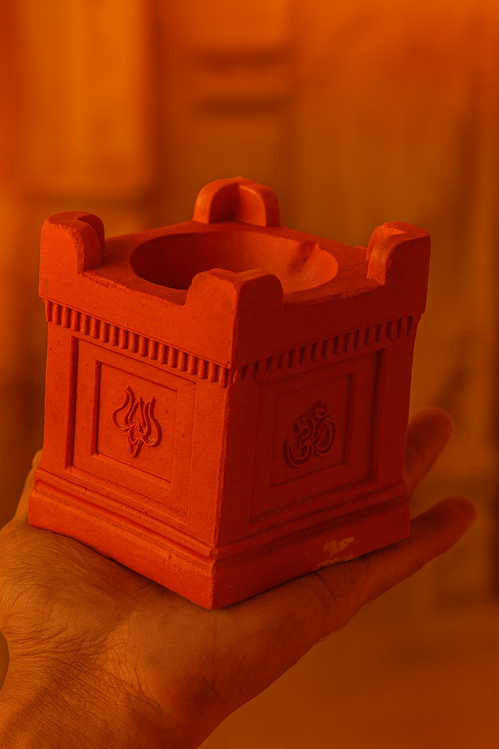 புனித துளசி மாட விளக்கு  Tulsi Maada Vilakku | Clay Square Lamp | Handmade Earthen Deepam |கைவினை மண்பாண்ட தீபம் - POT LOOKS™
