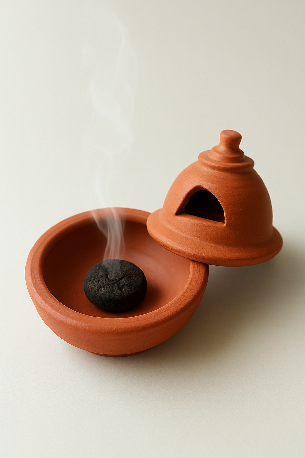 Handcrafted Earthenware Sambrani Stand | Lotus Design